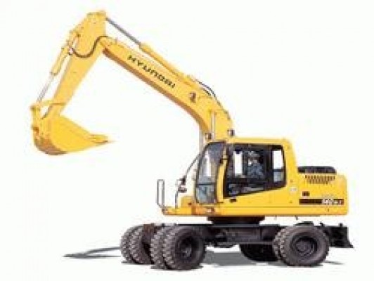 Máy xúc đào bánh lốp Hyundai Robex 140W-7 (gầu 0,58 m3)
