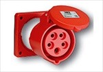  32A-3P-230V-6H-IP67 Ổ cắm gắn âm kín nước thẳng